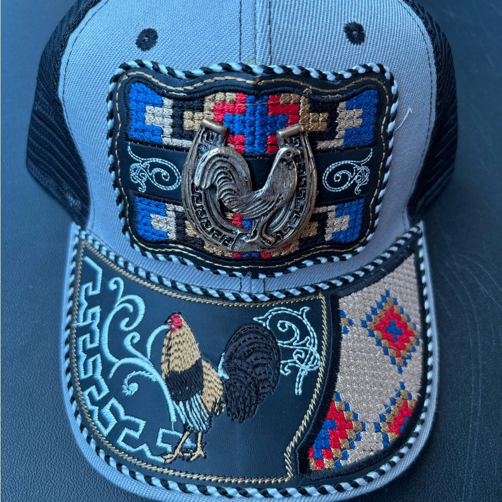 Embroidered Rooster Patch Cap